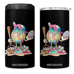 Funny Baseball Easter Bunny Graphic 4 in 1 Can Cooler Tumbler Colorful Drip Egg Hunt Sports Mashup TS02 One Size: 16 oz Black Print Your Wear