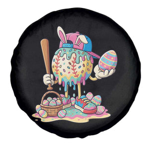 Funny Baseball Easter Bunny Graphic Spare Tire Cover Colorful Drip Egg Hunt Sports Mashup TS02 Print Your Wear