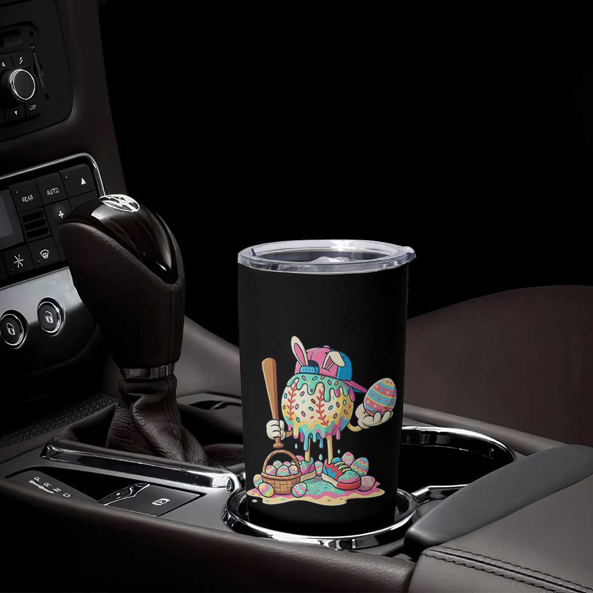 Funny Baseball Easter Bunny Graphic Tumbler Cup Colorful Drip Egg Hunt Sports Mashup TS02 Print Your Wear