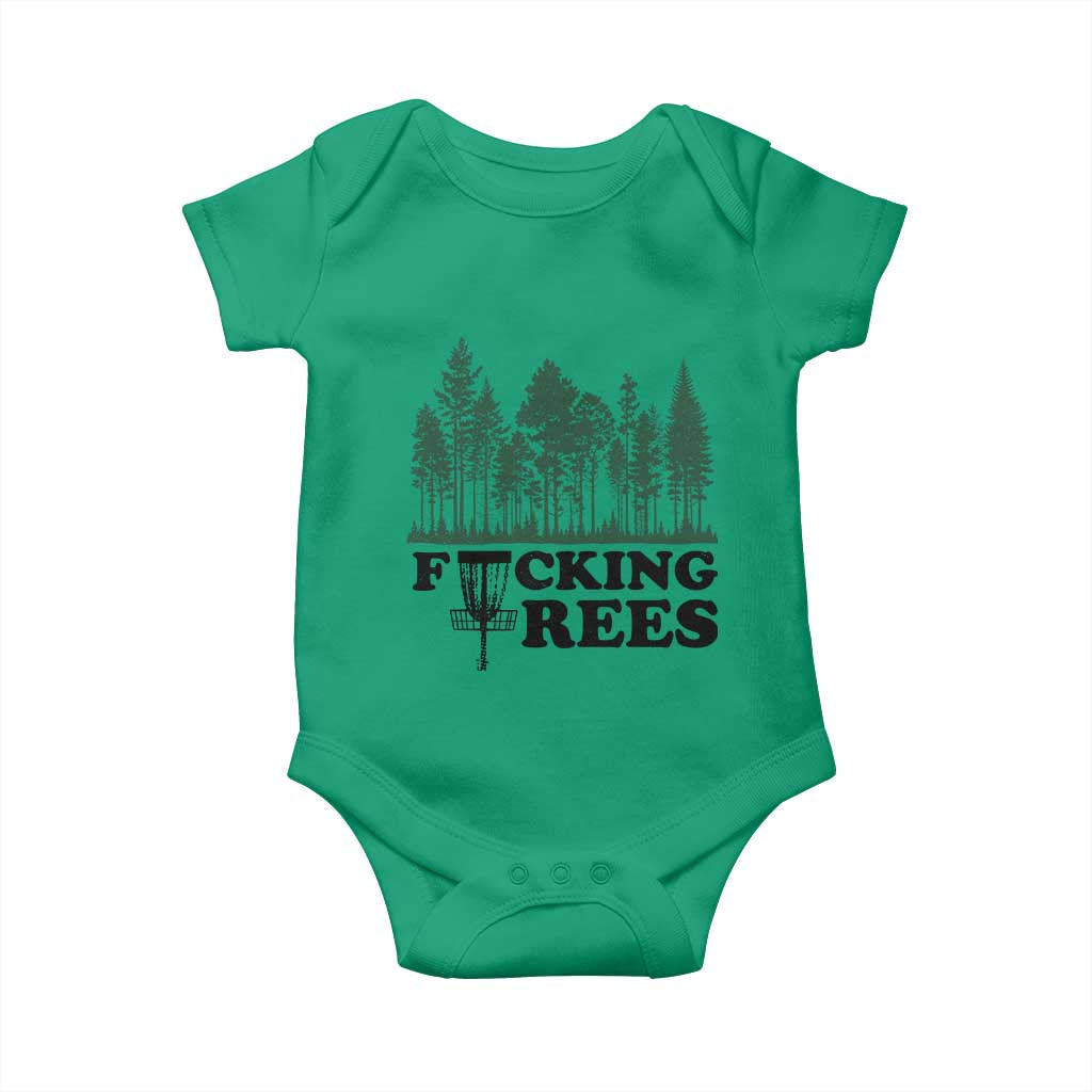 Funny Forest Disc Golf Humor Fcking Trees Baby Onesie TS02 Irish Green Print Your Wear