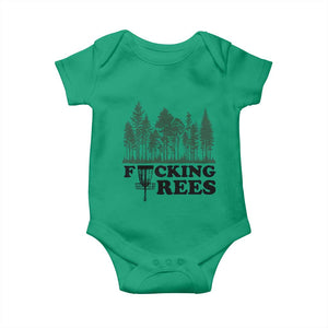 Funny Forest Disc Golf Humor Fcking Trees Baby Onesie TS02 Irish Green Print Your Wear