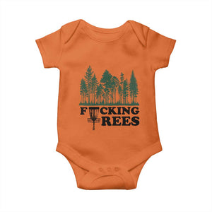 Funny Forest Disc Golf Humor Fcking Trees Baby Onesie TS02 Orange Print Your Wear