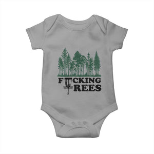 Funny Forest Disc Golf Humor Fcking Trees Baby Onesie TS02 Sport Gray Print Your Wear