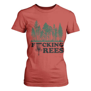 Funny Forest Disc Golf Humor Fcking Trees T Shirt For Women TS02 Red Print Your Wear