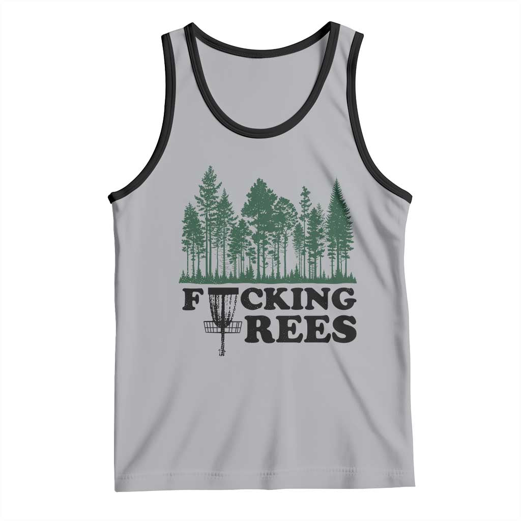 Funny Forest Disc Golf Humor Fcking Trees Tank Top TS02 Athletic Heather Black Print Your Wear