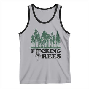 Funny Forest Disc Golf Humor Fcking Trees Tank Top TS02 Athletic Heather Black Print Your Wear