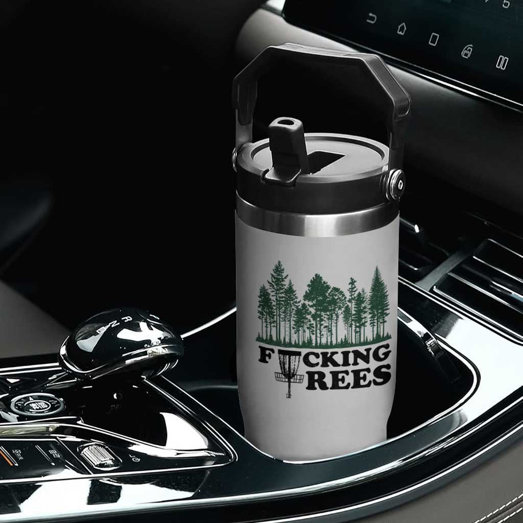 Funny Forest Disc Golf Humor Fcking Trees Flip Straw Tumbler TS02 Print Your Wear