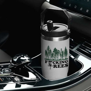 Funny Forest Disc Golf Humor Fcking Trees Flip Straw Tumbler TS02 Print Your Wear