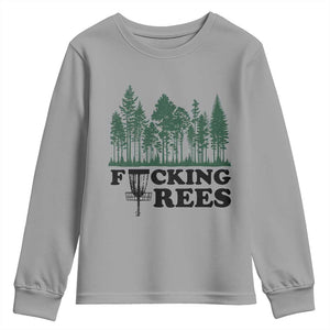 Funny Forest Disc Golf Humor Fcking Trees Youth Sweatshirt TS02 Sport Gray Print Your Wear