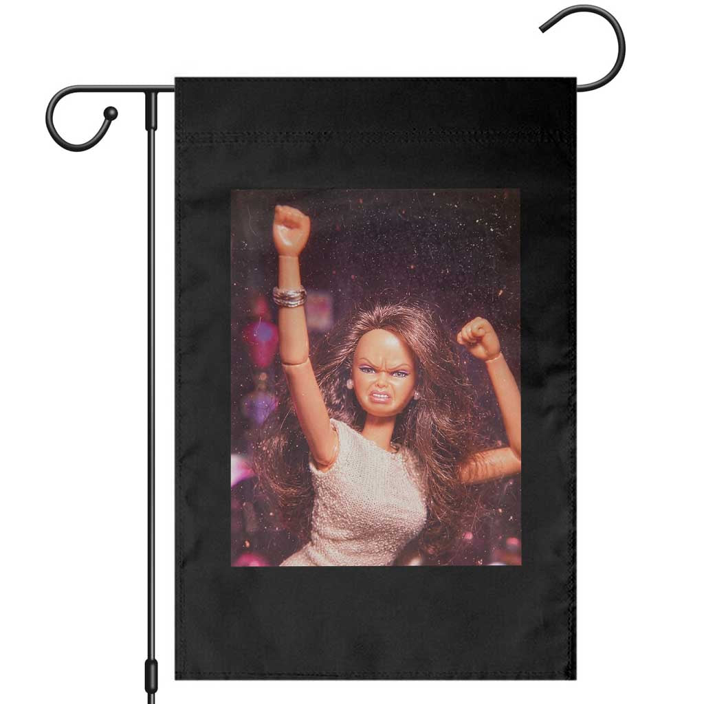 Funny Angry Doll Face Meme Graphic Garden Flag Unhinged Baby Stankface Reaction TS02 Black Print Your Wear
