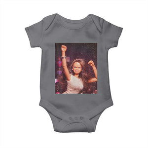 Funny Angry Doll Face Meme Graphic Baby Onesie Unhinged Baby Stankface Reaction TS02 Charcoal Print Your Wear