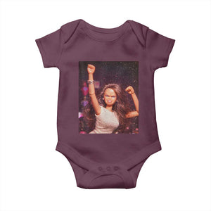 Funny Angry Doll Face Meme Graphic Baby Onesie Unhinged Baby Stankface Reaction TS02 Maroon Print Your Wear