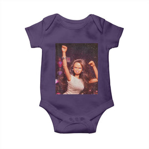 Funny Angry Doll Face Meme Graphic Baby Onesie Unhinged Baby Stankface Reaction TS02 Purple Print Your Wear