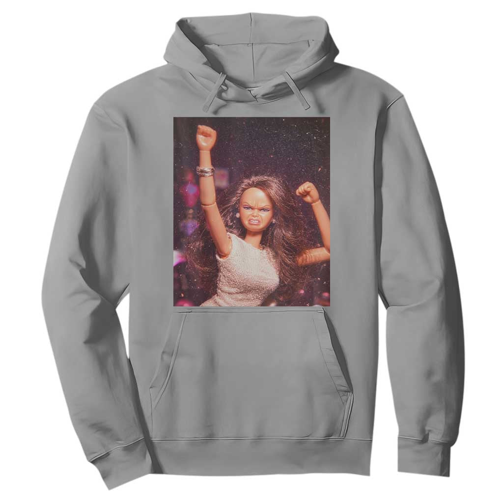 Funny Angry Doll Face Meme Graphic Hoodie Unhinged Baby Stankface Reaction TS02 Sport Gray Print Your Wear