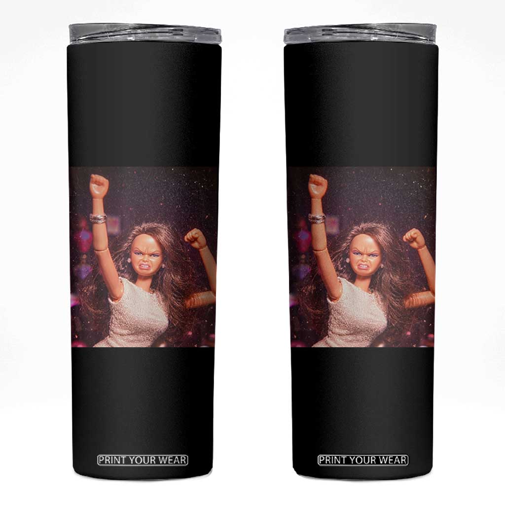 Funny Angry Doll Face Meme Graphic Skinny Tumbler Unhinged Baby Stankface Reaction TS02 Black Print Your Wear