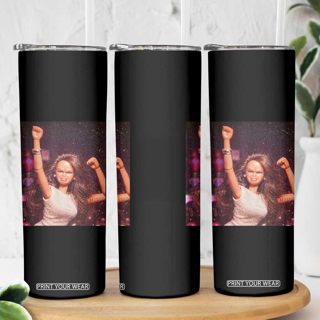 Funny Angry Doll Face Meme Graphic Skinny Tumbler Unhinged Baby Stankface Reaction TS02 Print Your Wear