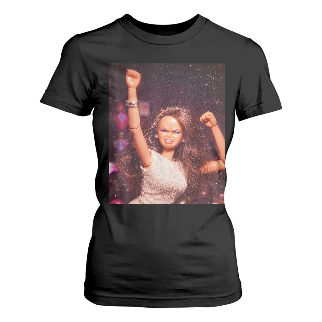 Funny Angry Doll Face Meme Graphic T Shirt For Women Unhinged Baby Stankface Reaction TS02 Black Print Your Wear