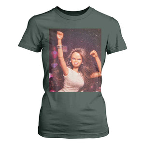 Funny Angry Doll Face Meme Graphic T Shirt For Women Unhinged Baby Stankface Reaction TS02 Dark Forest Green Print Your Wear