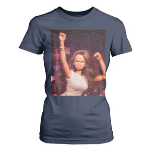 Funny Angry Doll Face Meme Graphic T Shirt For Women Unhinged Baby Stankface Reaction TS02 Navy Print Your Wear
