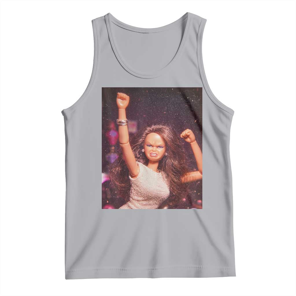 Funny Angry Doll Face Meme Graphic Tank Top Unhinged Baby Stankface Reaction TS02 Athletic Heather Print Your Wear