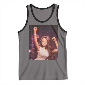 Funny Angry Doll Face Meme Graphic Tank Top Unhinged Baby Stankface Reaction TS02 Deep Heather Black Print Your Wear