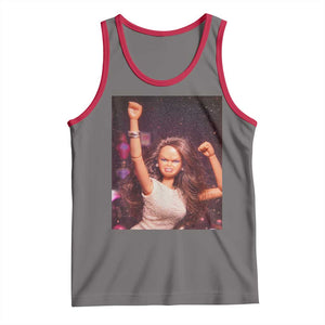 Funny Angry Doll Face Meme Graphic Tank Top Unhinged Baby Stankface Reaction TS02 Deep Heather Red Print Your Wear