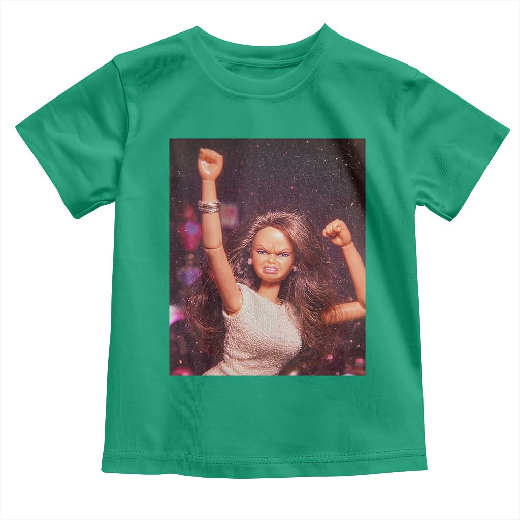 Funny Angry Doll Face Meme Graphic Toddler T Shirt Unhinged Baby Stankface Reaction TS02 Irish Green Print Your Wear