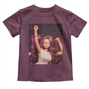 Funny Angry Doll Face Meme Graphic Toddler T Shirt Unhinged Baby Stankface Reaction TS02 Maroon Print Your Wear