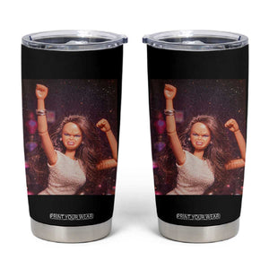 Funny Angry Doll Face Meme Graphic Tumbler Cup Unhinged Baby Stankface Reaction TS02 Black Print Your Wear