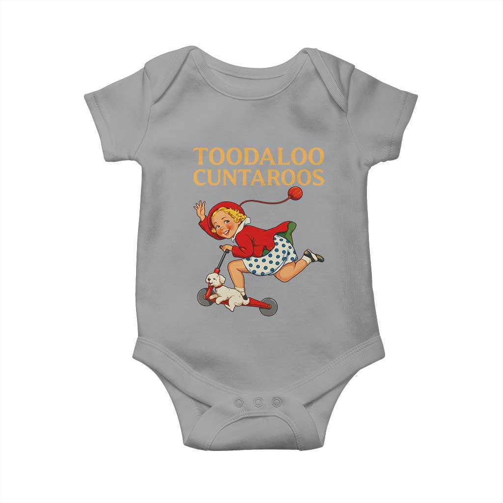 Toodaloo Cuntaroos Funny Offensive Retro Goodbye Baby Onesie Vintage Scooter Girl Cartoon Edgy Adult Humor TS02 Sport Gray Print Your Wear