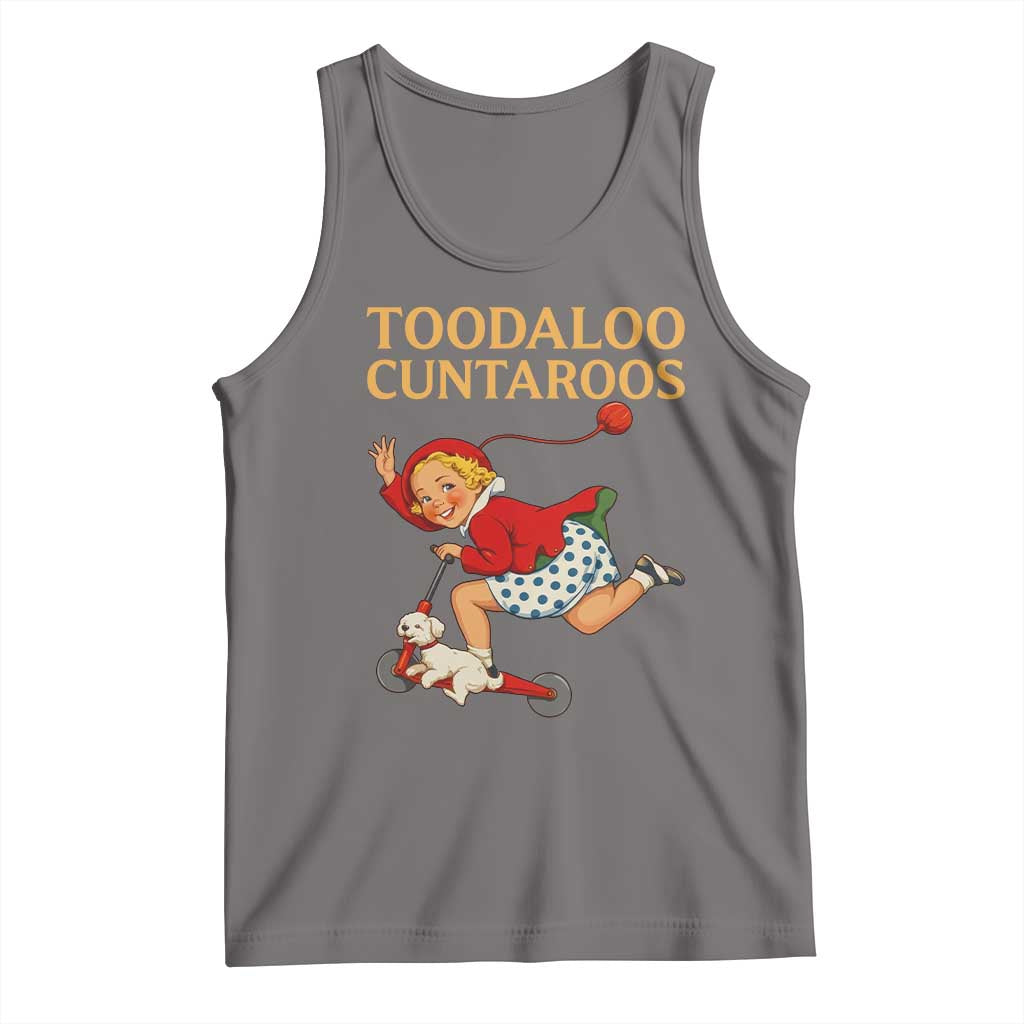 Toodaloo Cuntaroos Funny Offensive Retro Goodbye Tank Top Vintage Scooter Girl Cartoon Edgy Adult Humor TS02 Deep Heather Print Your Wear
