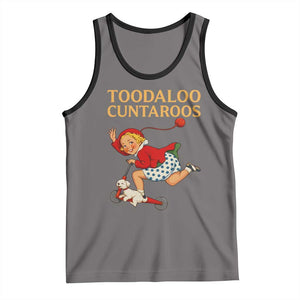 Toodaloo Cuntaroos Funny Offensive Retro Goodbye Tank Top Vintage Scooter Girl Cartoon Edgy Adult Humor TS02 Deep Heather Black Print Your Wear