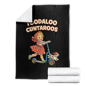 Toodaloo Cuntaroos Retro Scooter Girl Throw Blanket Funny Offensive Retro Goodbye Meme Dark Humor TS02 Black Print Your Wear