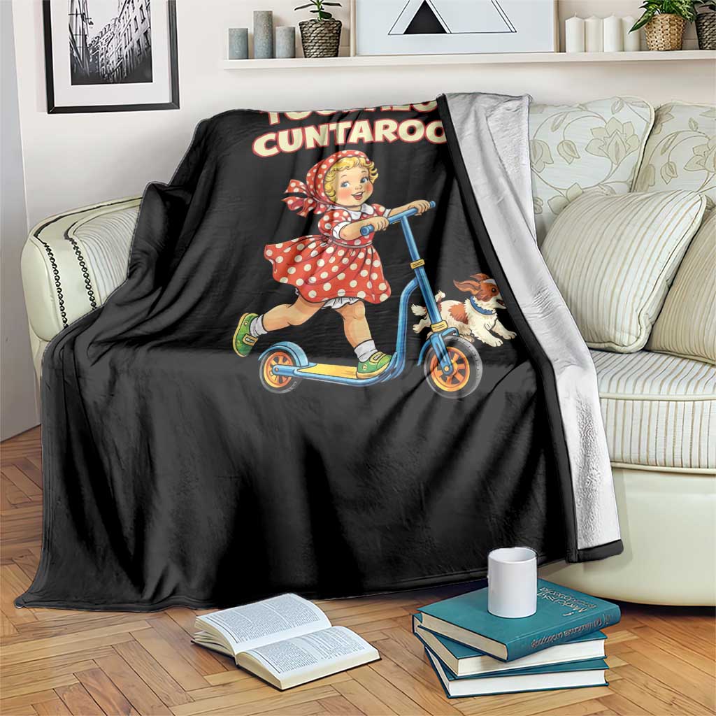 Toodaloo Cuntaroos Retro Scooter Girl Throw Blanket Funny Offensive Retro Goodbye Meme Dark Humor TS02 Print Your Wear