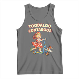 Toodaloo Cuntaroos Retro Scooter Girl Tank Top Funny Offensive Retro Goodbye Meme Dark Humor TS02 Black Heather Print Your Wear