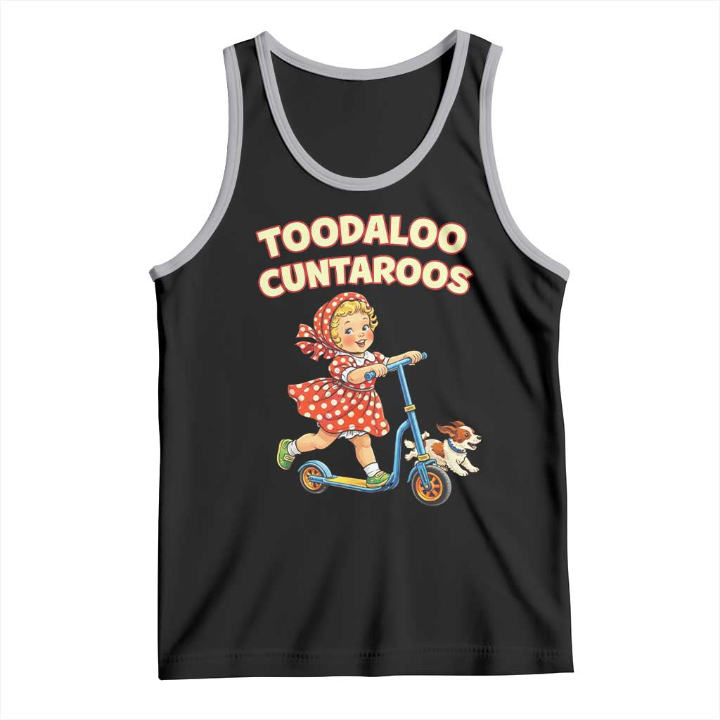 Toodaloo Cuntaroos Retro Scooter Girl Tank Top Funny Offensive Retro Goodbye Meme Dark Humor TS02 Black Athletic Heather Print Your Wear