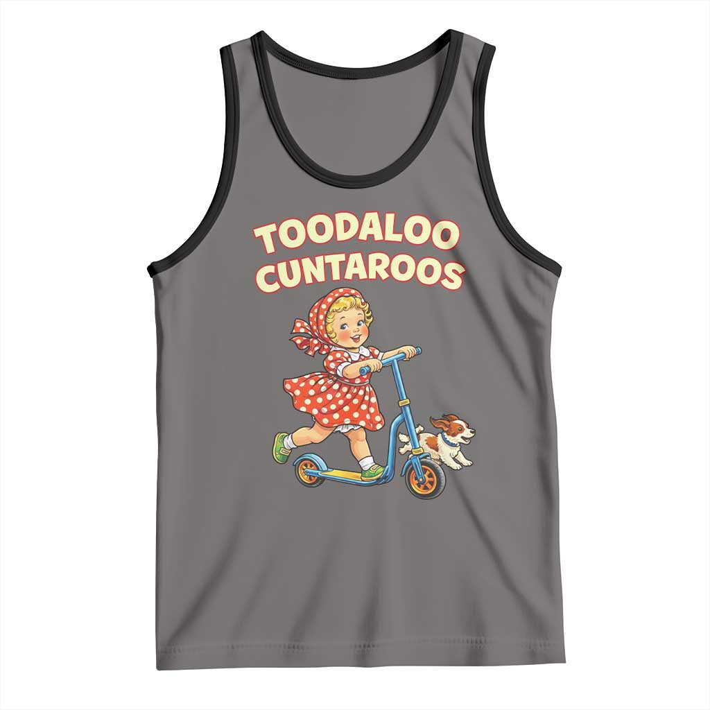 Toodaloo Cuntaroos Retro Scooter Girl Tank Top Funny Offensive Retro Goodbye Meme Dark Humor TS02 Deep Heather Black Print Your Wear
