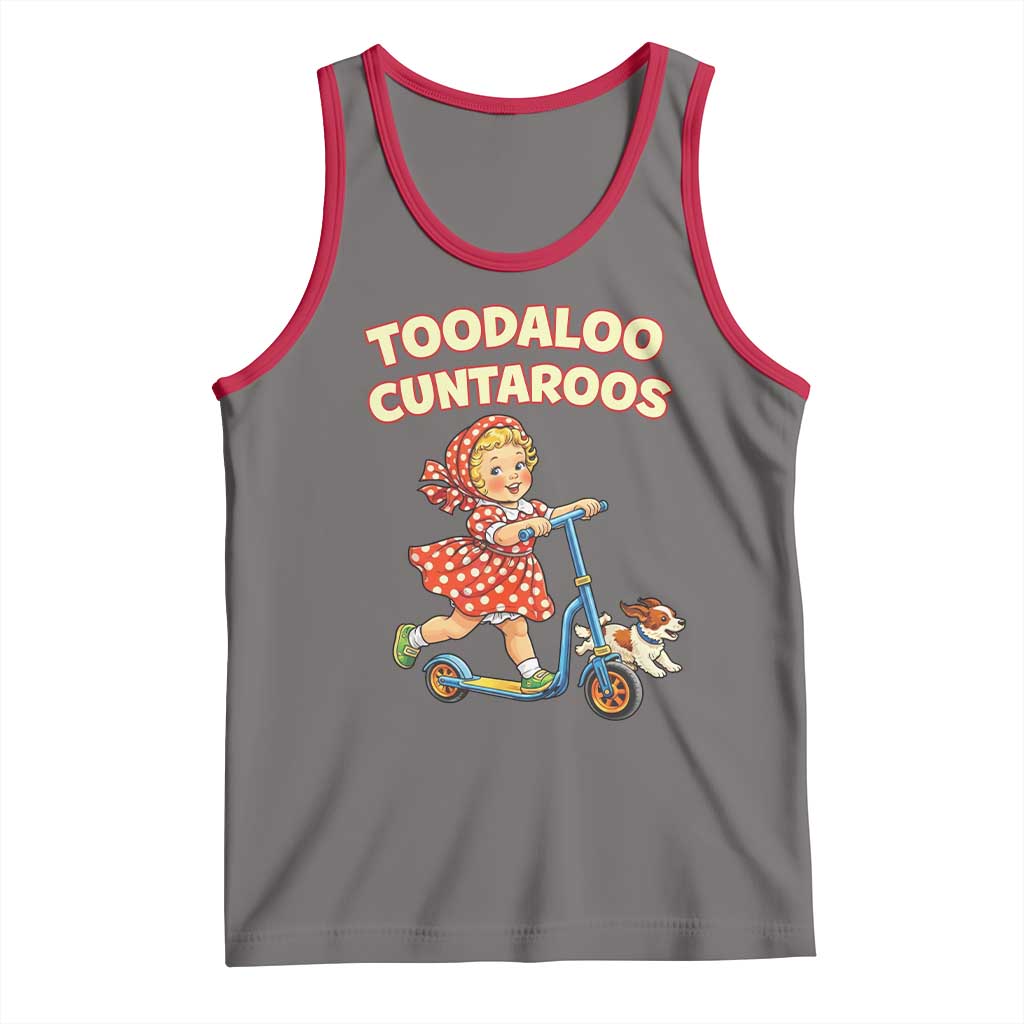 Toodaloo Cuntaroos Retro Scooter Girl Tank Top Funny Offensive Retro Goodbye Meme Dark Humor TS02 Deep Heather Red Print Your Wear
