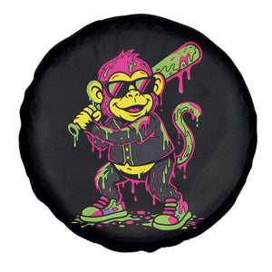 Neon Dripping Monkey Baseball Graphic Spare Tire Cover Ball Party Game Day Vibes TS02 Print Your Wear