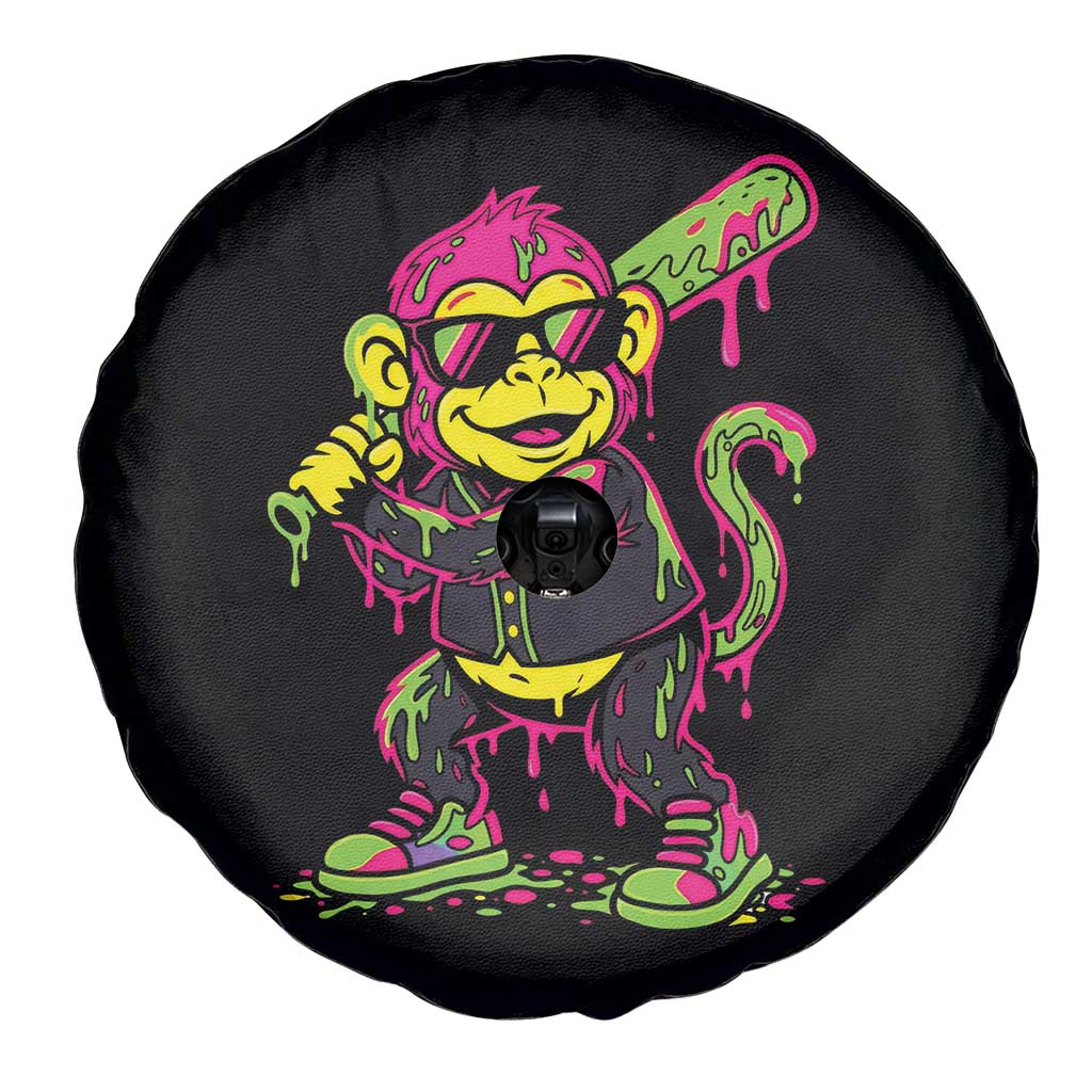 Neon Dripping Monkey Baseball Graphic Spare Tire Cover Ball Party Game Day Vibes TS02 Print Your Wear