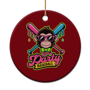 Lets Party Baseball Monkey Game Day Ceramic Ornament Neon Dripping Bats Funny Baseball Fan Party Ball TS02 1pc Red Print Your Wear