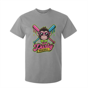 Lets Party Baseball Monkey Game Day T Shirt For Kid Neon Dripping Bats Funny Baseball Fan Party Ball TS02 Sport Gray Print Your Wear