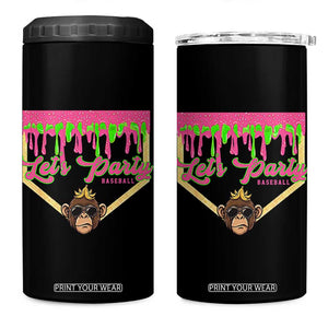 Lets Party Monkey Baseball Game Day 4 in 1 Can Cooler Tumbler Neon Dripping Homeplate Funny Ball Party Fans TS02 One Size: 16 oz Black Print Your Wear