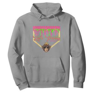 Lets Party Monkey Baseball Game Day Hoodie Neon Dripping Homeplate Funny Ball Party Fans TS02 Sport Gray Print Your Wear