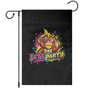 Lets Party Baseball Monkey Colorful Graphic Garden Flag American Flag Game Day Fans Ball Party Vibes TS02 Black Print Your Wear