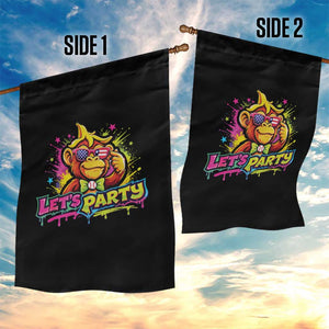 Lets Party Baseball Monkey Colorful Graphic Garden Flag American Flag Game Day Fans Ball Party Vibes TS02 Print Your Wear