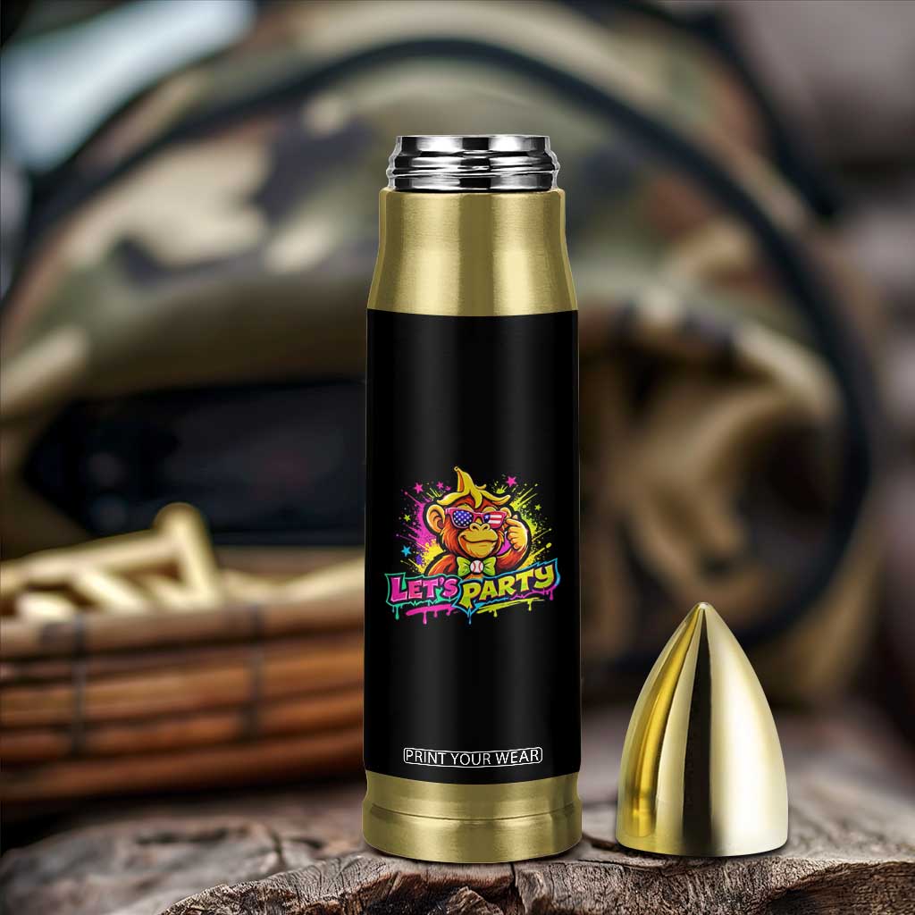 Lets Party Baseball Monkey Colorful Graphic Bullet Tumbler American Flag Game Day Fans Ball Party Vibes TS02 Print Your Wear