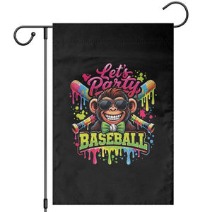 Lets Party Baseball Monkey Neon Dripping Graphic Garden Flag Funny Ball Party Game Day Fans TS02 Black Print Your Wear