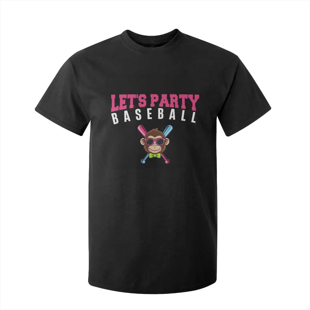 Let's Party Baseball Monkey T Shirt For Kid Ball Party Game Day Vibes TS02 Black Print Your Wear