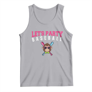 Let's Party Baseball Monkey Tank Top Ball Party Game Day Vibes TS02 Athletic Heather Print Your Wear